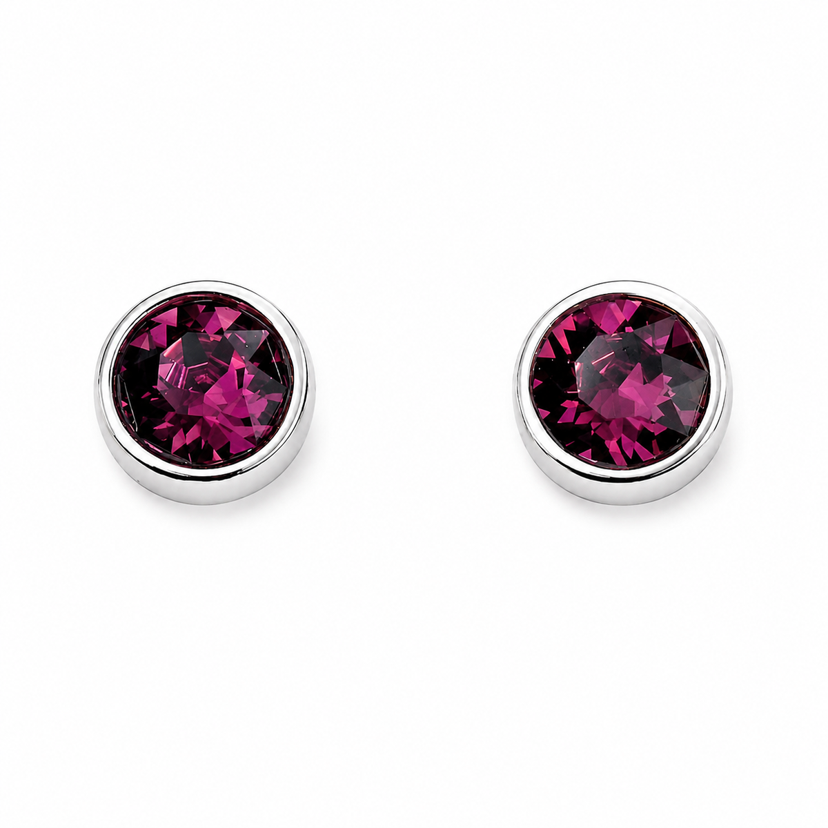 Silver Crystal Birthstone Earrings