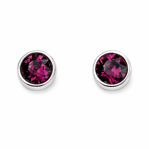 Silver Crystal Birthstone Earrings