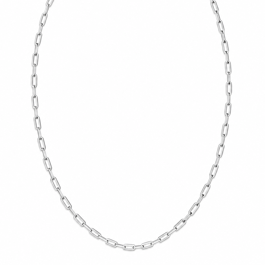 Silver Paperclip Chain Necklace