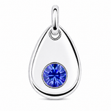 Silver Crystal Teardrop Birthstone Necklace