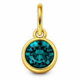 Gold Crystal Charm Birthstone Necklace