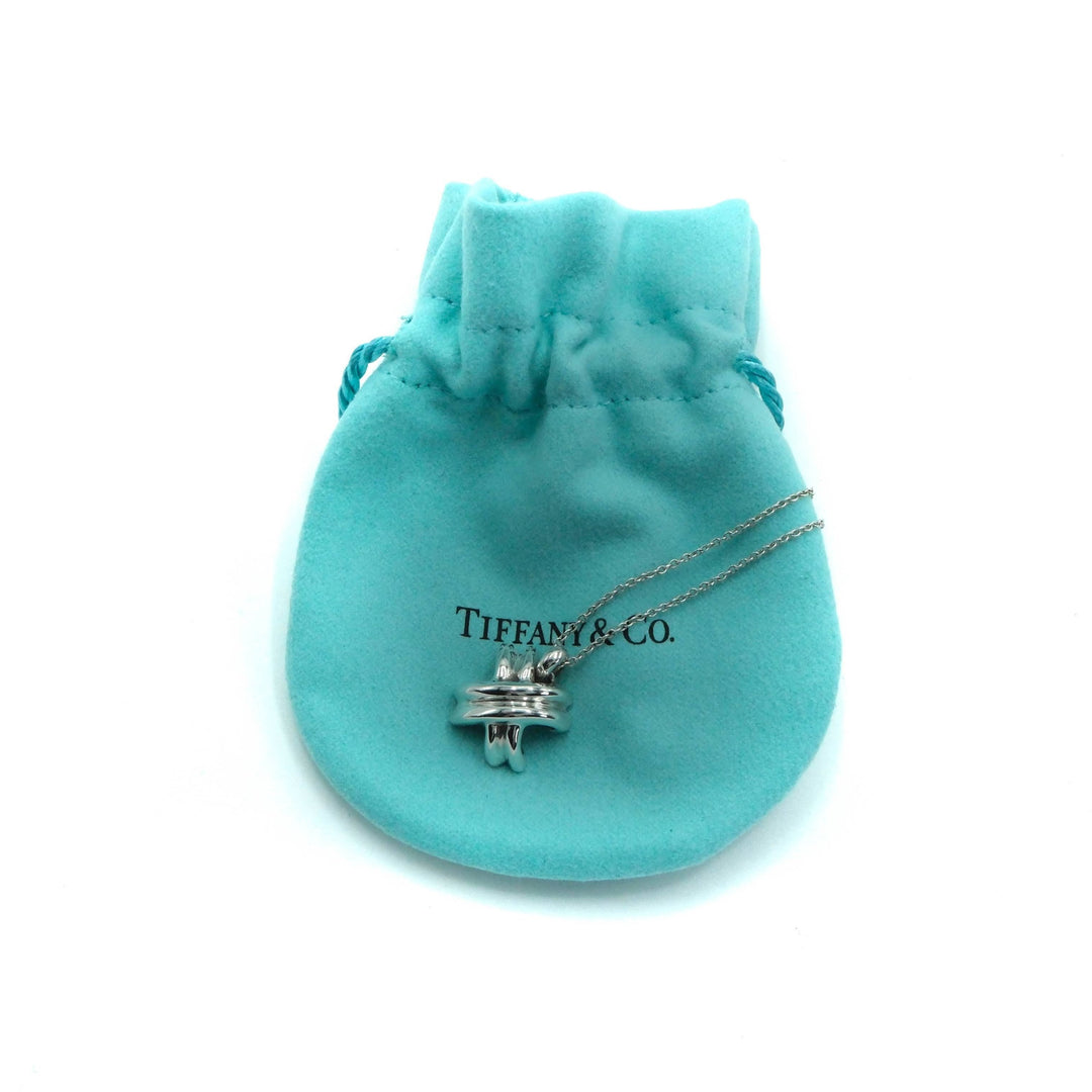 Tiffany & Co Signature Cross Pendant Sterling Silver Necklace - 16