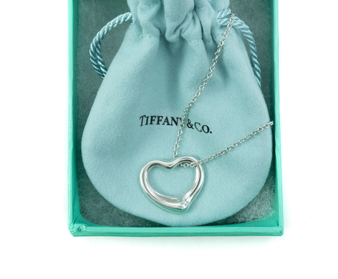 Tiffany & Co Elsa Peretti Open Heart 22mm Sterling Silver Pendant