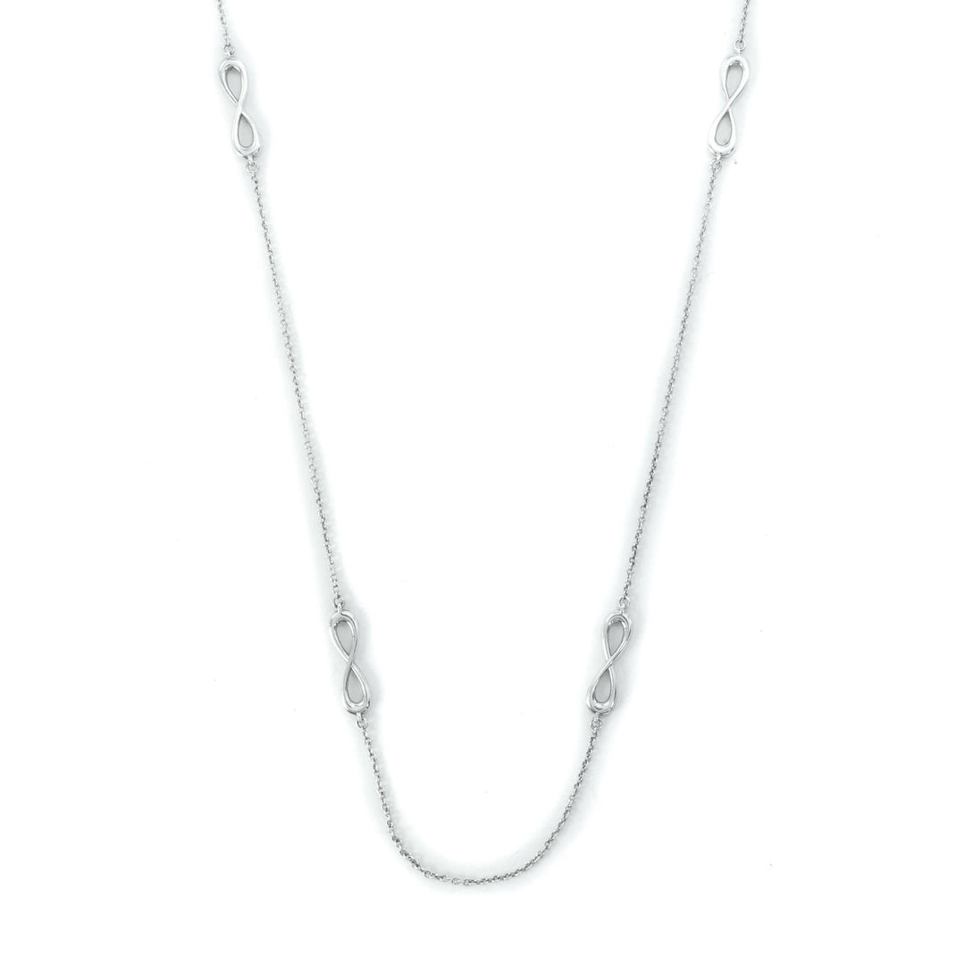 Tiffany Co Endless Infinity Station Sterling Silver Necklace -18 - Main Image