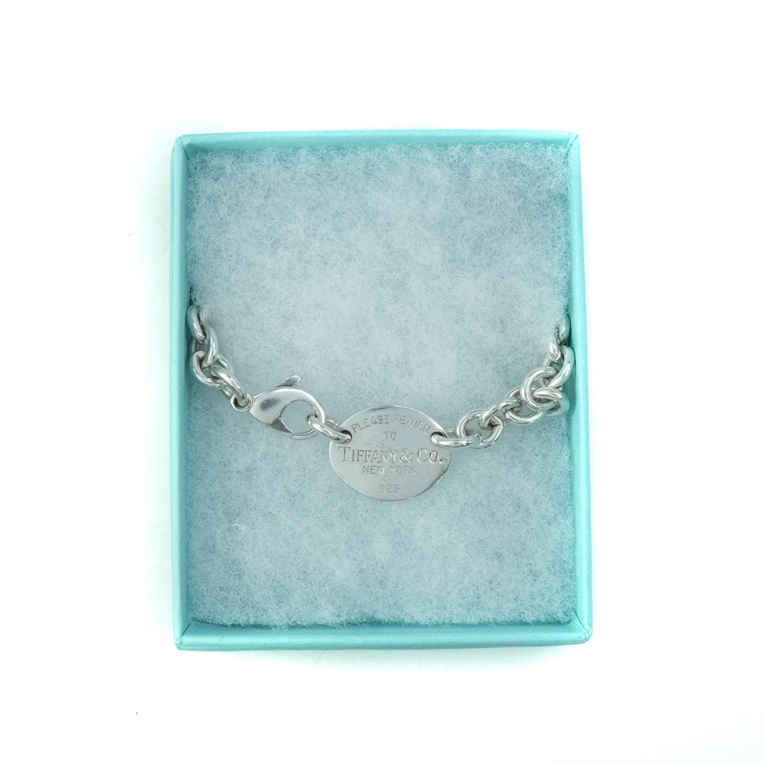 Tiffany & Co Return To Tiffany Sterling Silver Oval Tag Choker
