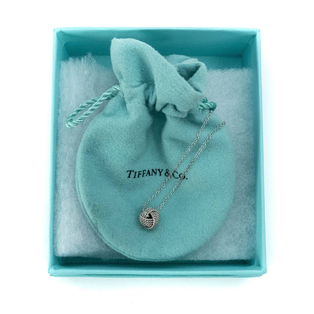 Tiffany & Co Twist Knot Sterling Silver Pendant Necklace - 16
