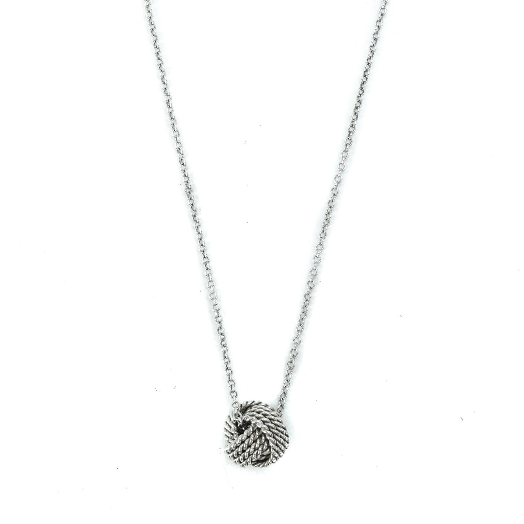 Tiffany & Co Twist Knot Sterling Silver Pendant Necklace - 16