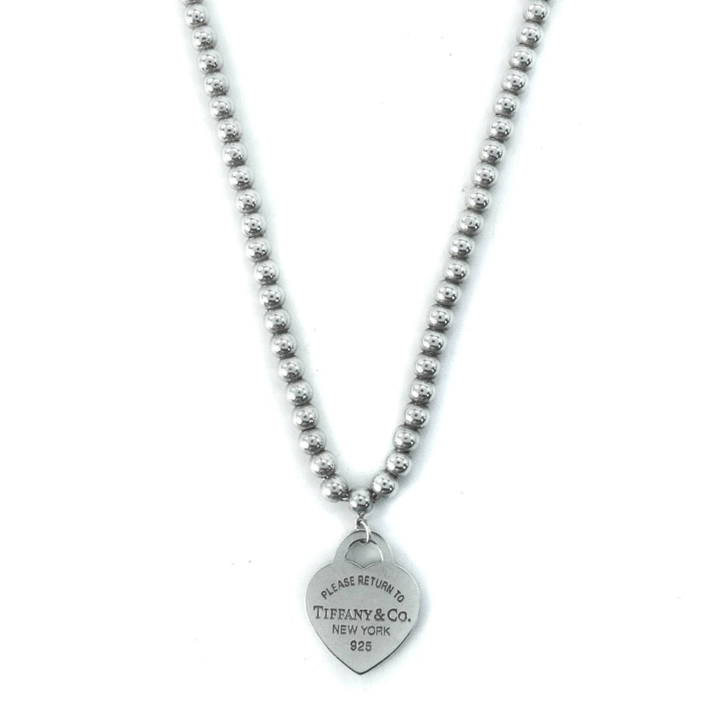 Tiffany & Co Return To Tiffany Sterling Silver Bead Heart Tag