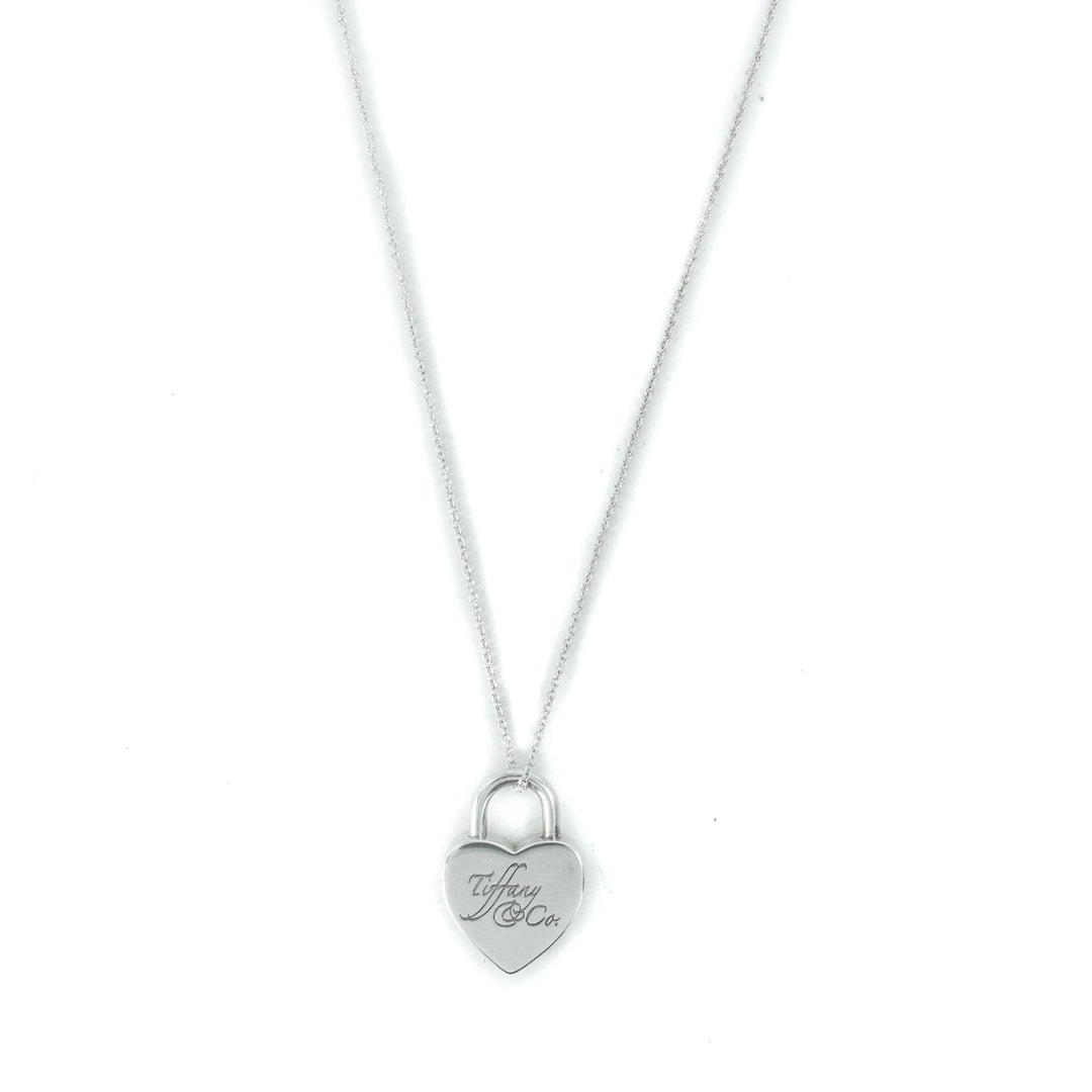 Tiffany & Co Notes Heart Padlock Charm Sterling Silver Pendant