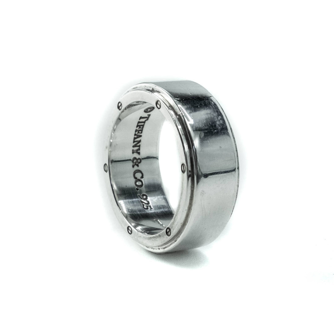 Tiffany & Co Metropolis Sterling Silver Wide 9mm Band Ring Size