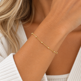Gold Satellite Curb Chain Bracelet