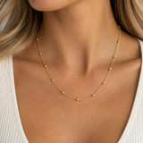 Gold Trace And Bead Satellite Chain