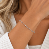 Silver Satellite Curb Chain Bracelet