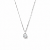 Silver Crystal Charm Birthstone Necklace
