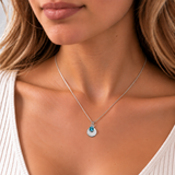 Silver Crystal Birthstone Necklace