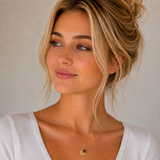 Gold Milgrain Birthstone Necklace