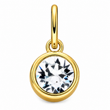 Gold Crystal Charm Birthstone Necklace