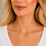 Silver Milgrain Birthstone Necklace
