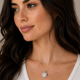 Silver Milgrain Birthstone Necklace