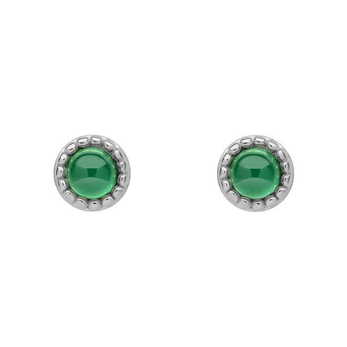 Silver Milgrain Birthstone Earrings