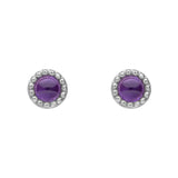 Silver Milgrain Birthstone Earrings