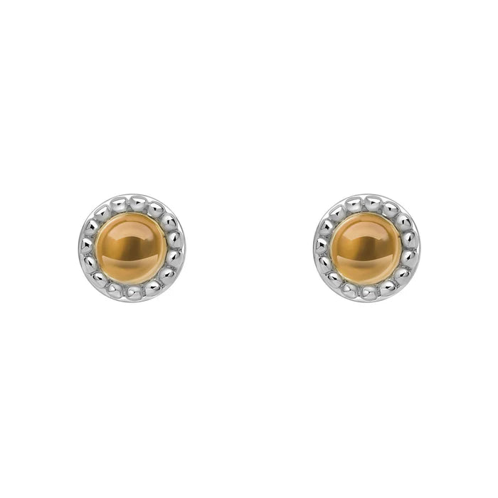 Silver Milgrain Birthstone Earrings