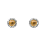 Silver Milgrain Birthstone Earrings