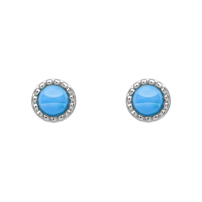 Silver Milgrain Birthstone Earrings
