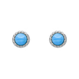 Silver Milgrain Birthstone Earrings