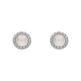 Silver Milgrain Birthstone Earrings