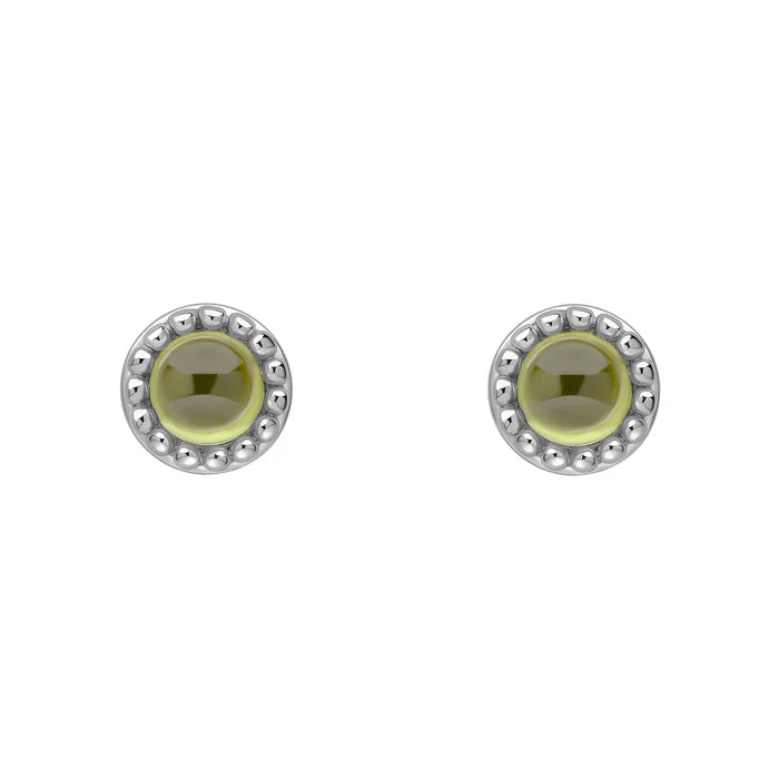 Silver Milgrain Birthstone Earrings