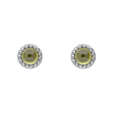 Silver Milgrain Birthstone Earrings