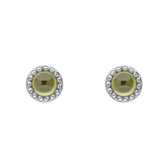 Silver Milgrain Birthstone Earrings