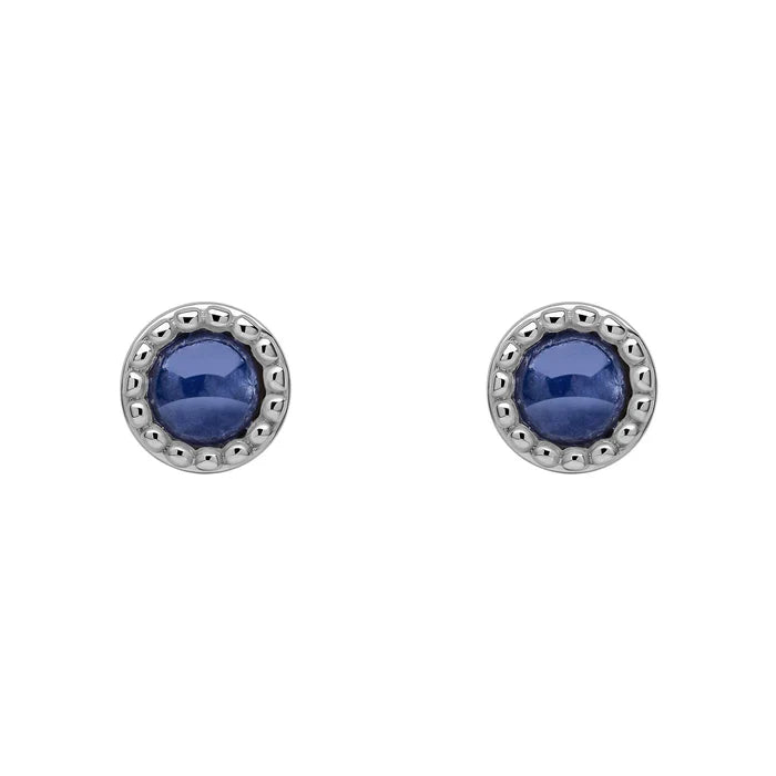 Silver Milgrain Birthstone Earrings