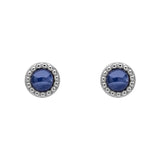 Silver Milgrain Birthstone Earrings