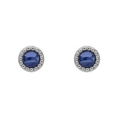 Silver Milgrain Birthstone Earrings