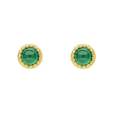 Gold Milgrain Birthstone Earrings