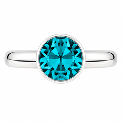 Silver Crystal Birthstone Ring