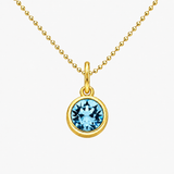 Gold Crystal Charm Birthstone Necklace