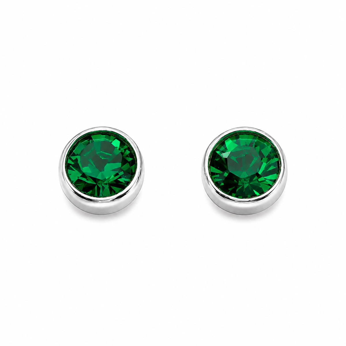 Silver Crystal Birthstone Earrings