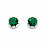 Silver Crystal Birthstone Earrings