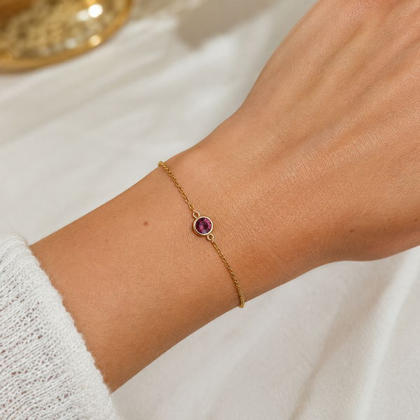 Gold Crystal Birthstone Bracelet