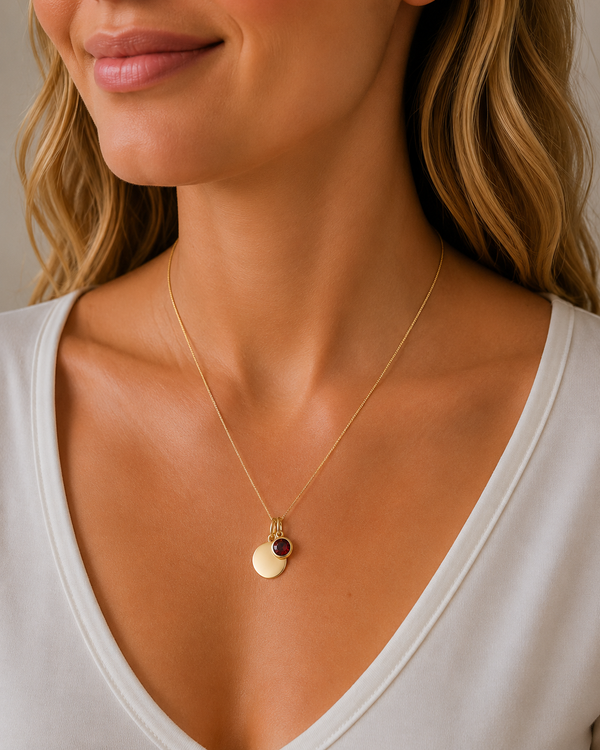Gold Crystal Birthstone Necklace