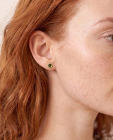 Gold Milgrain Birthstone Earrings