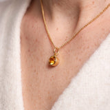 Gold Crystal Charm Birthstone Necklace