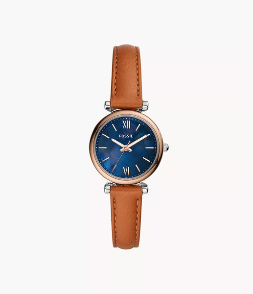 COPY - CLASSIC MINUTE THREE-HAND TAN LEATHER WATCH Color, class, and a touch of gold. Carraway Three-Hand  main image 3