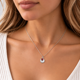 Silver Crystal Birthstone Necklace
