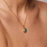 Gold Crystal Charm Birthstone Necklace