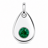 Silver Crystal Teardrop Birthstone Necklace