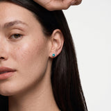 Silver Crystal Birthstone Stud Earrings
